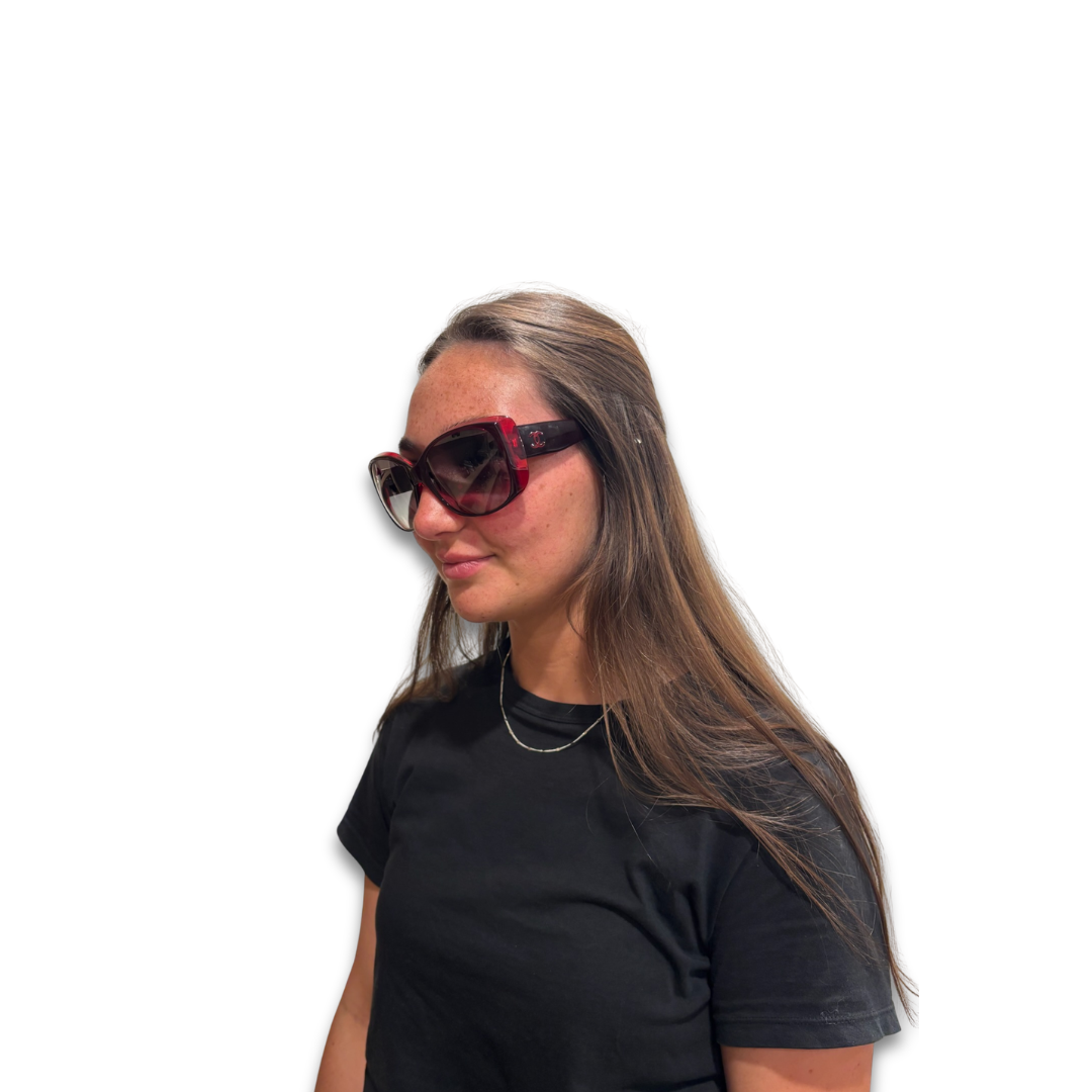 Chanel Burgundy Oversized Sunglasses