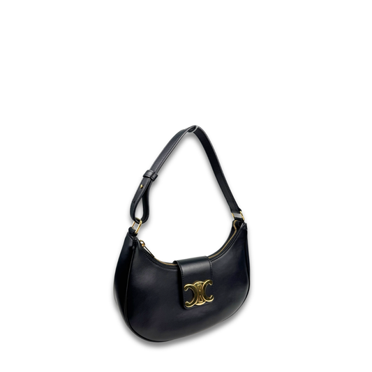 Celine Medium Black Ava Triomphe Shoulder Bag