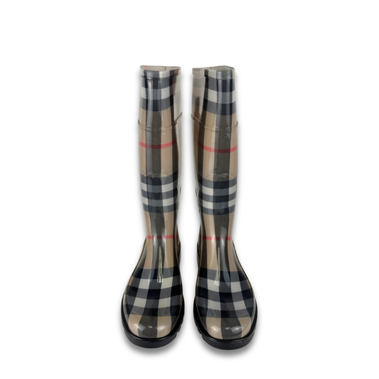 Burberry Haymarket Nova Check Rain Boots - Size 41