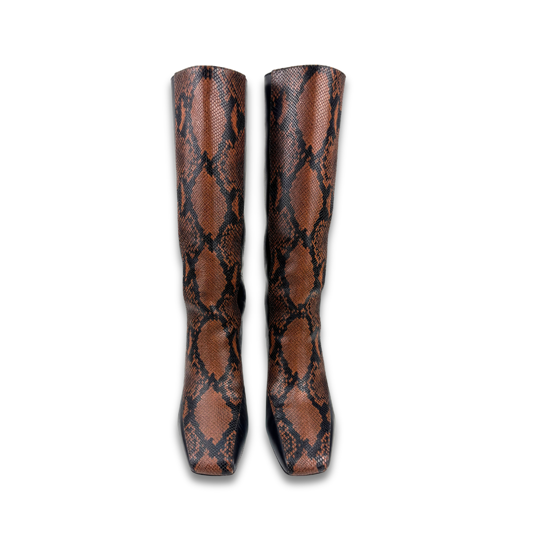 Jimmy Choo Mabyn 85 Snakeskin Boots - Size 38.5