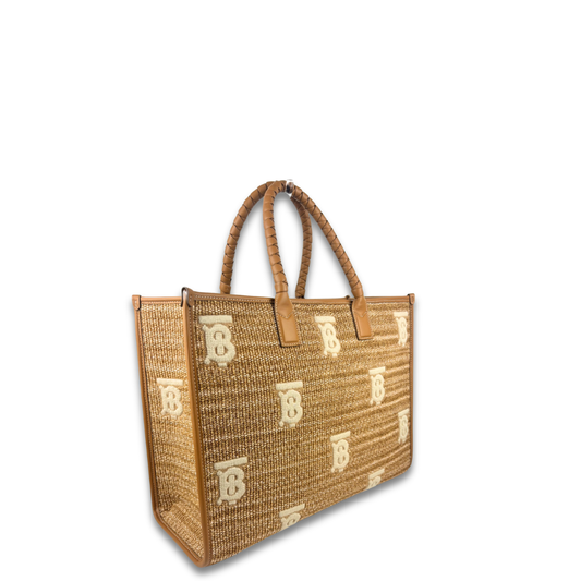 Burberry Large Freya Raffia Tote