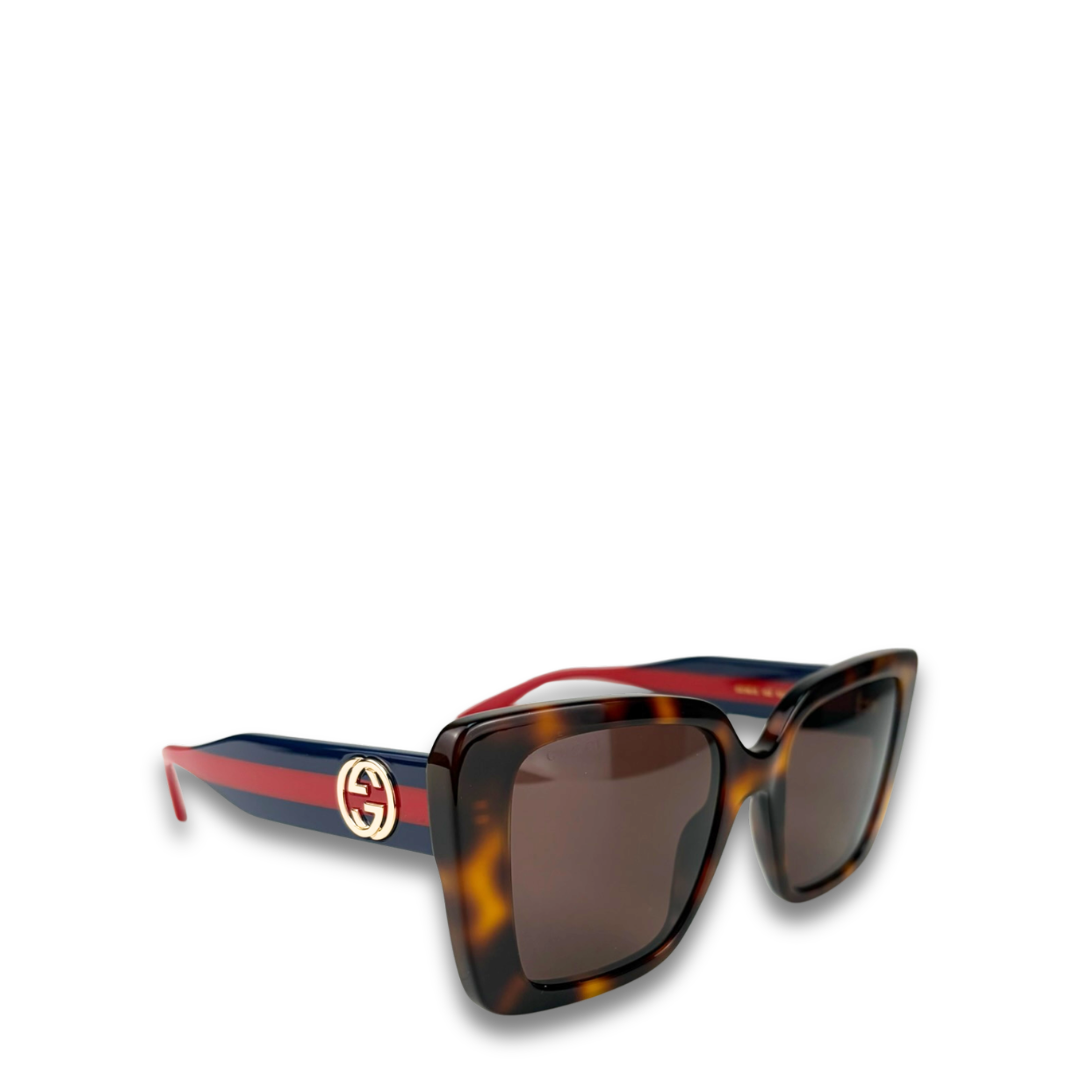 Gucci Square Tortoiseshell Sunglasses