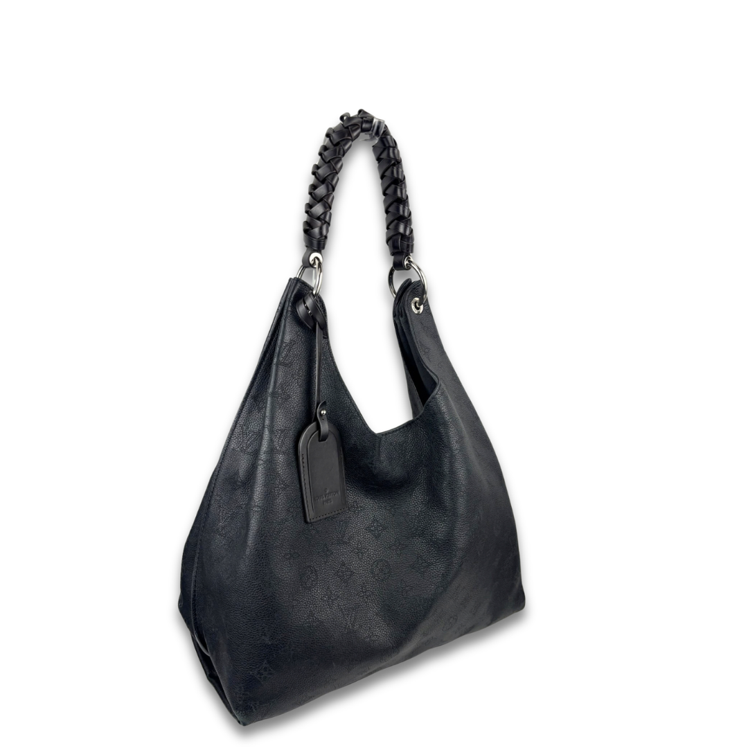 Louis Vuitton Black Mahina Carmel Hobo