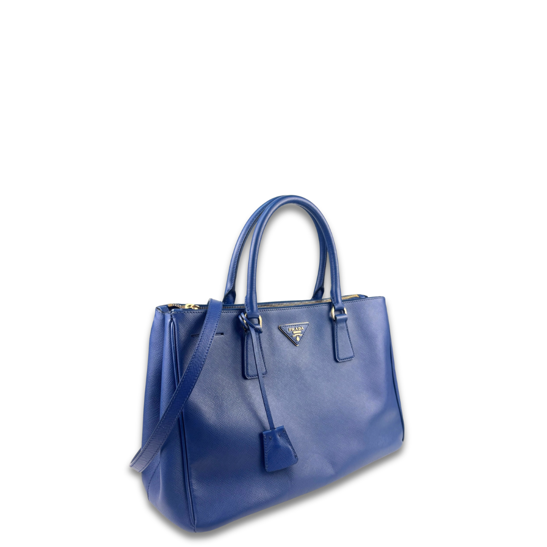 Prada Medium Blue Double Zip Galleria