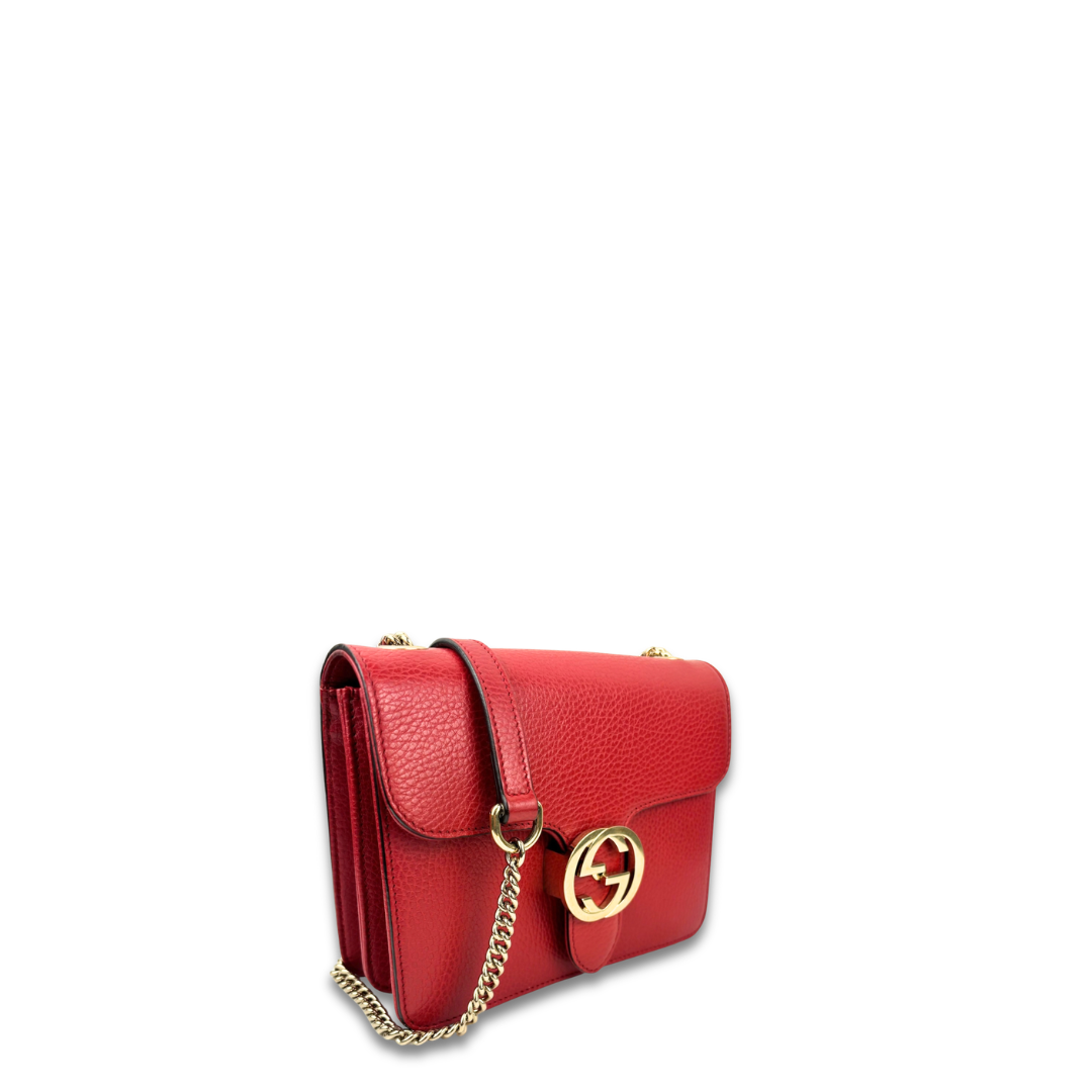 Gucci Red Interlocking GG Shoulder Bag