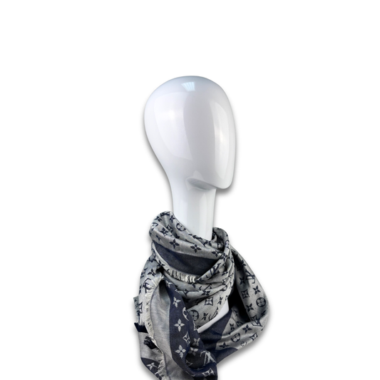 Louis Vuitton Navy Monogram Shawl 140