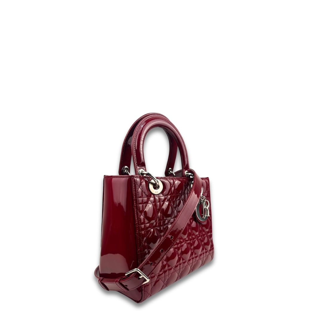 Dior Medium Red Patent Lady Dior