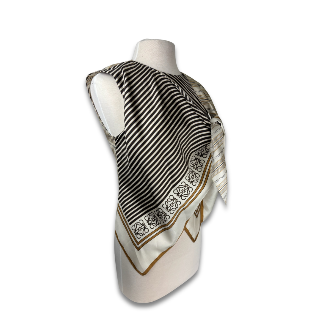 Loewe Layered Scarf Print Silk Top - Size 36 (US 4)