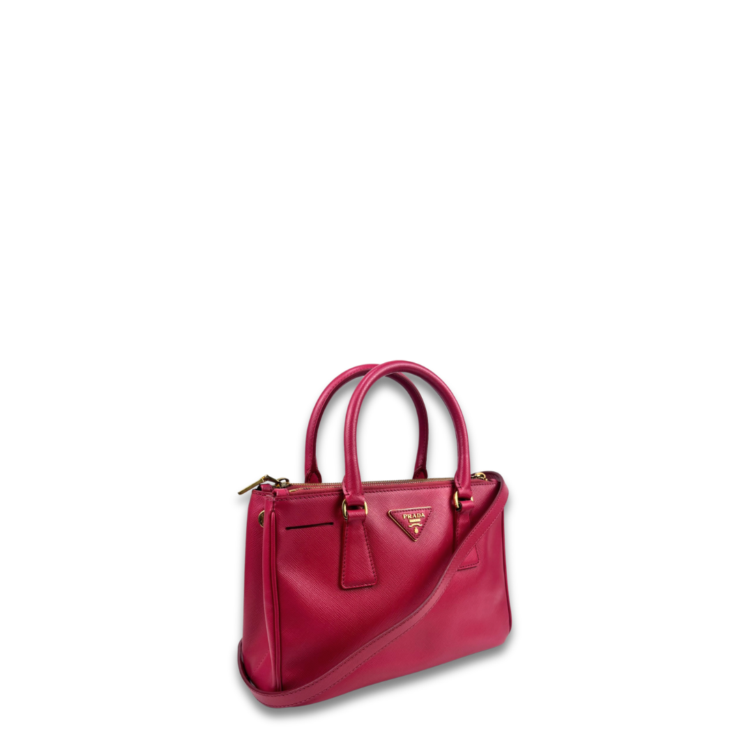 Prada Mini Hot Pink Double Zip Galleria