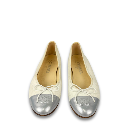 Chanel Canvas Ballet Flats - Size 37.5