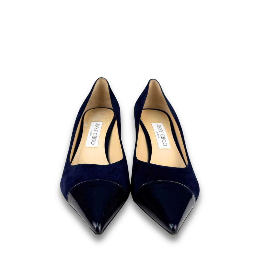 Jimmy Choo Navy Rene 65 Pumps - Size 39.5