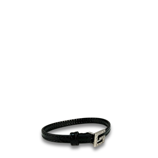 Gucci Patent Leather Crystal Bracelet