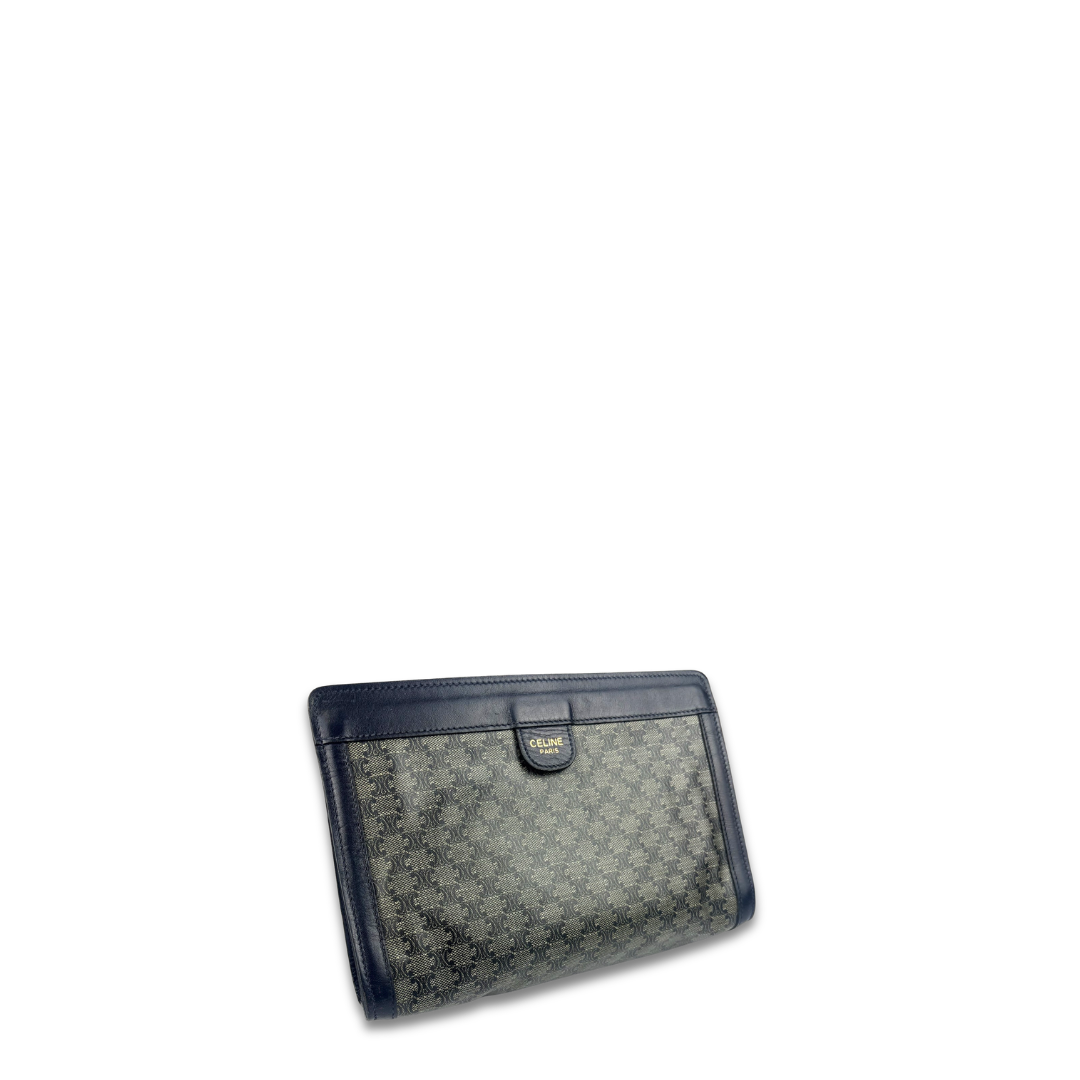Celine Vintage Blue Macadam Pouch