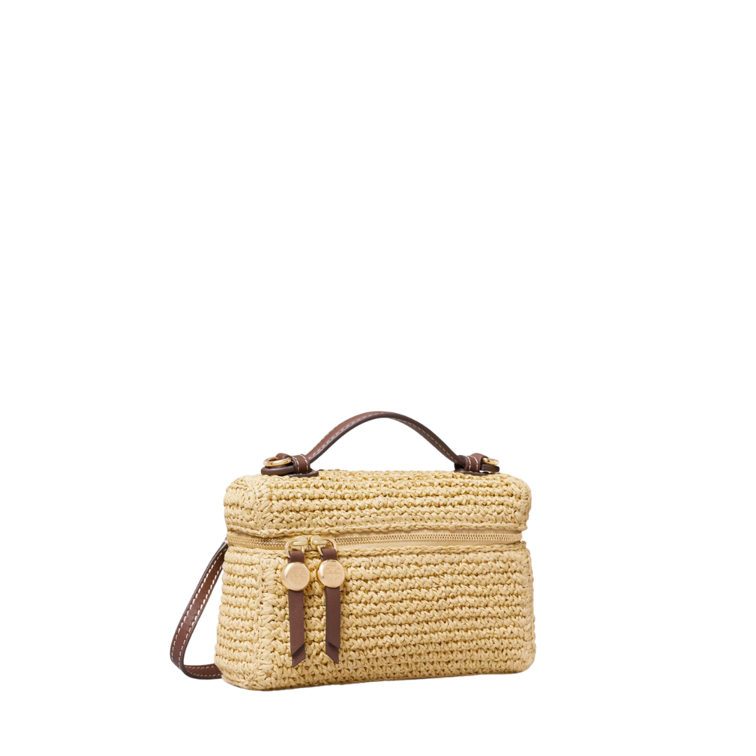 Tory Burch Romy Straw Slim Top Handle