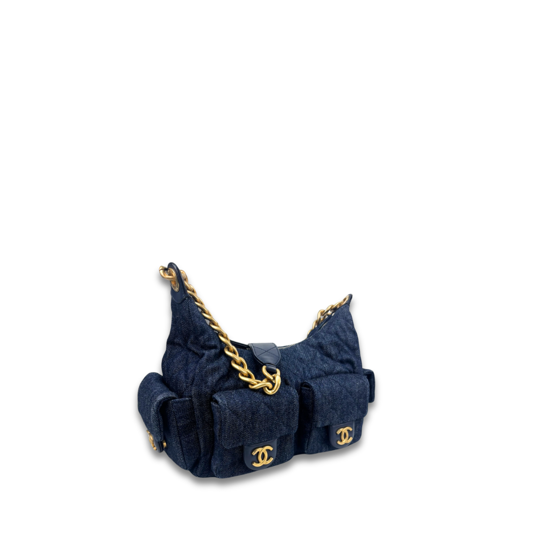 Chanel Denim Large Trendy Pockets Hobo