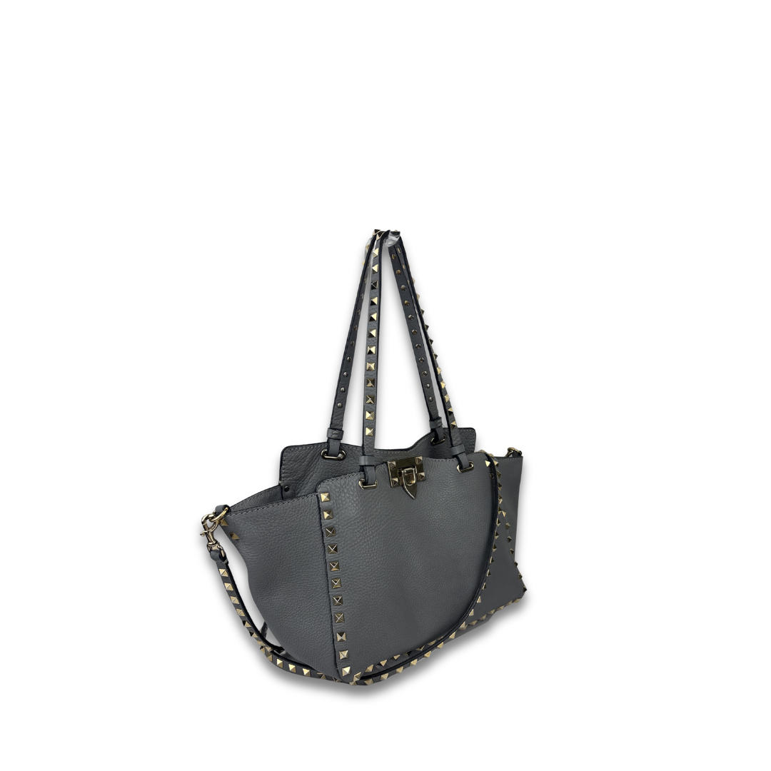 Valentino Grey Rockstud Shoulder Bag