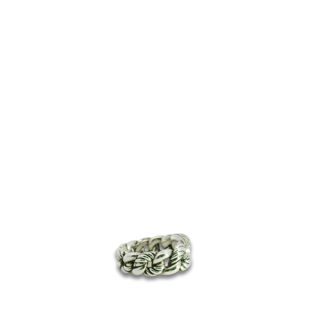 David Yurman Belmont Curb Pave Diamond Ring - Size 6