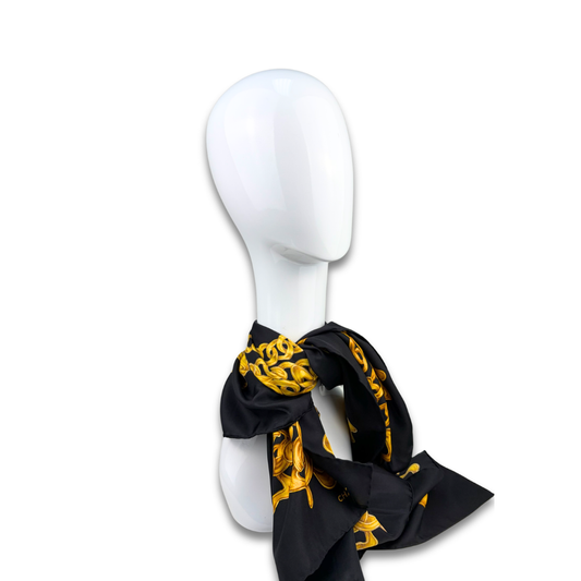 Chanel Black Clover Chain Scarf