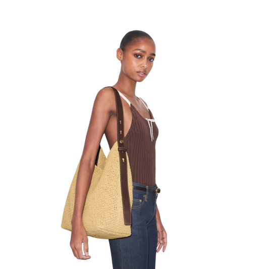 Tory Burch Romy Straw Hobo Bag