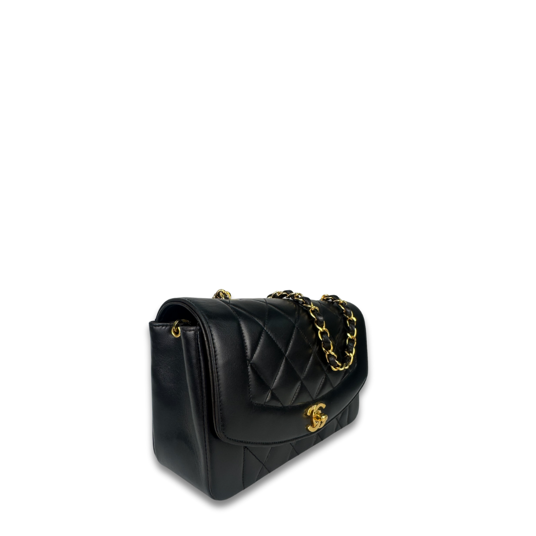 Chanel Black Lambskin Small Diana