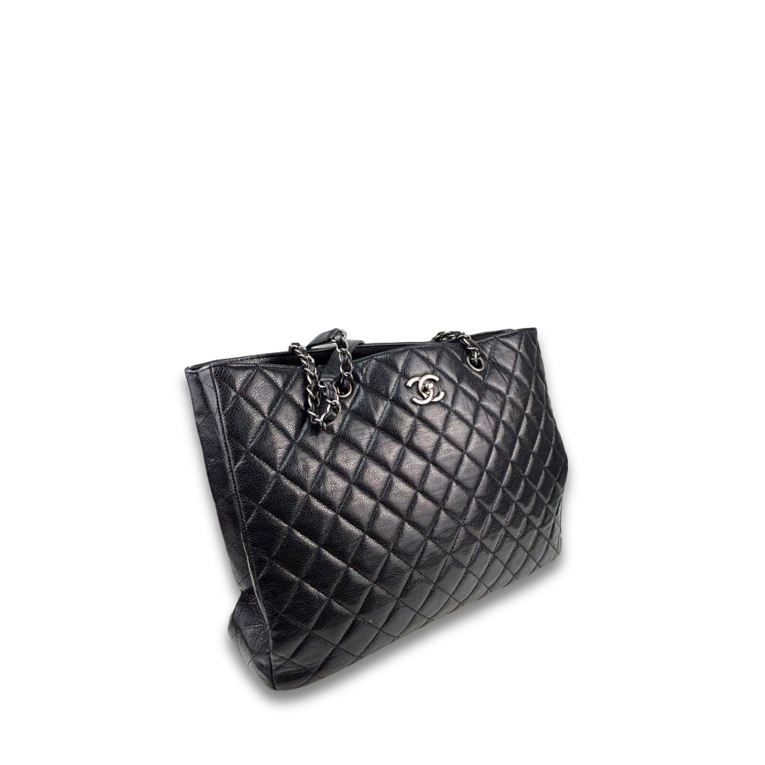Chanel Black Caviar Classic Shopping Tote