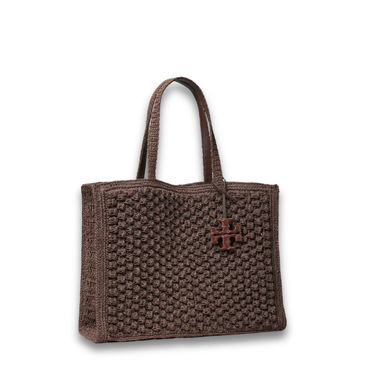 Tory Burch Ella Hand-Crocheted Popcorn Large Tote