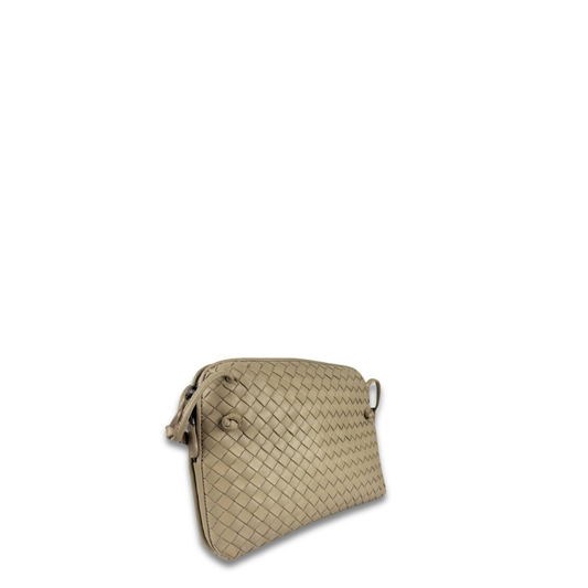 Bottega Veneta Taupe Intrecciato Nodini Crossbody
