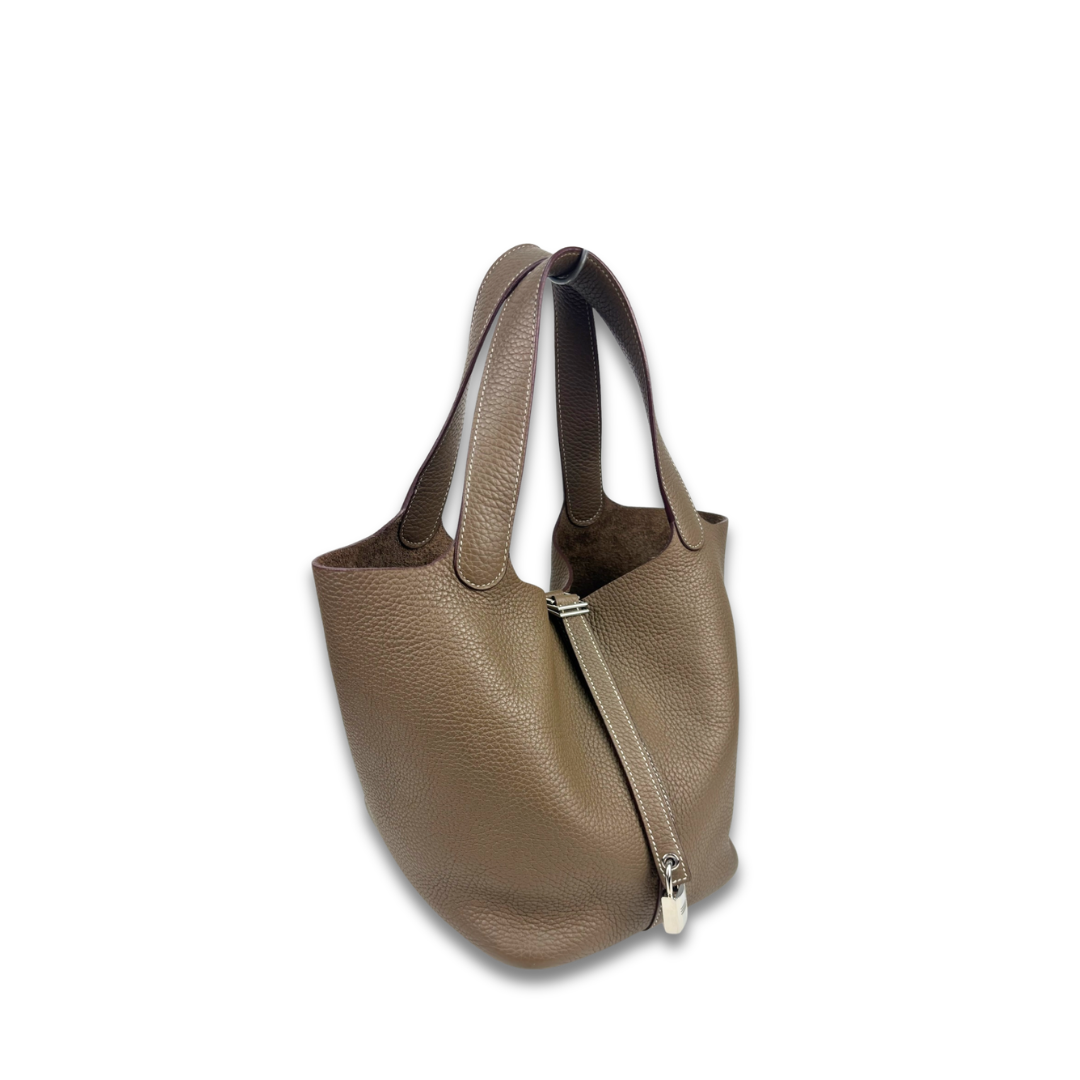 Hermès Etoupe Clemence Picotin 22
