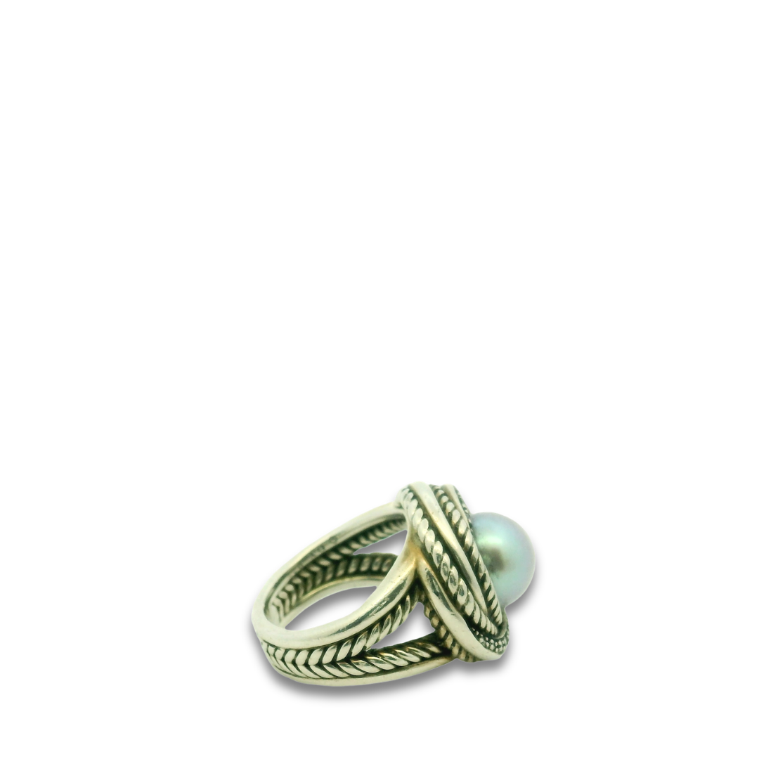 David Yurman Pearl Diamond Ring - Size 6