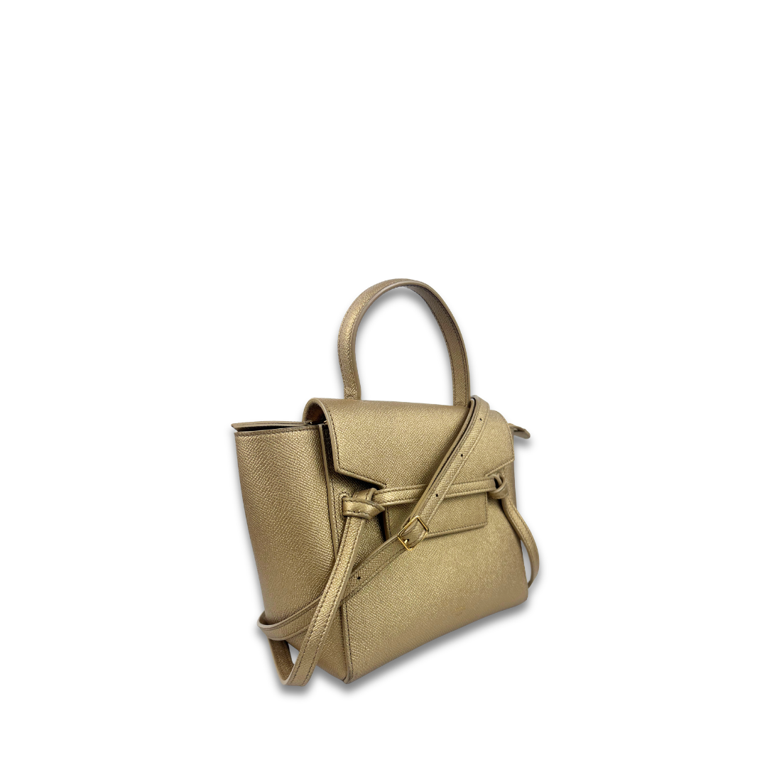 Celine Gold Nano Leather Belt Bag