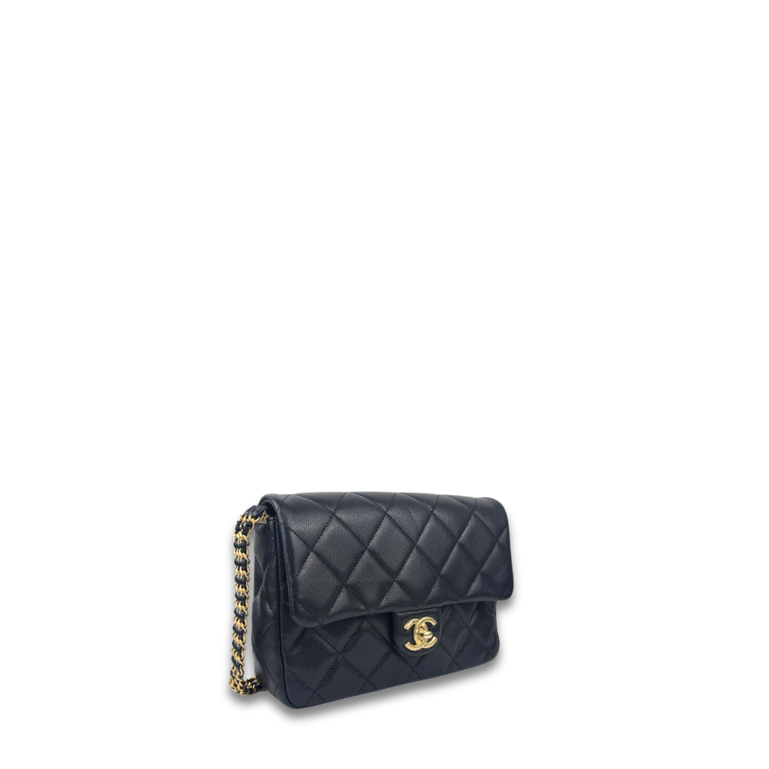 Chanel Quilted Chain Rows Small Flap Bag