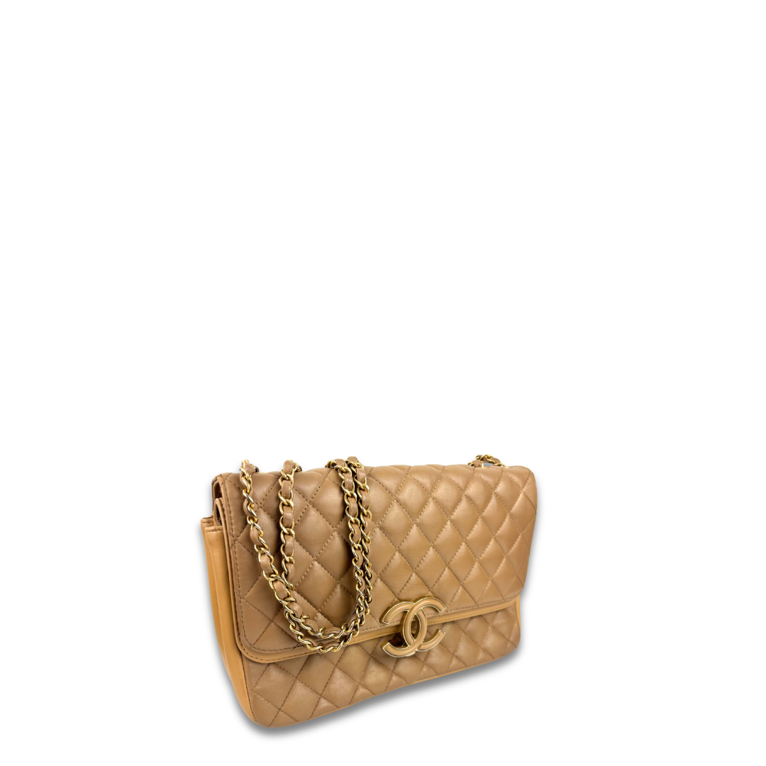 Chanel Brown CC Chic Medium Double Flap Bag