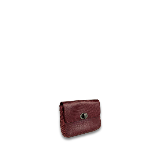 Bottega Veneta Burgundy Lizard Intrecciato Wallet