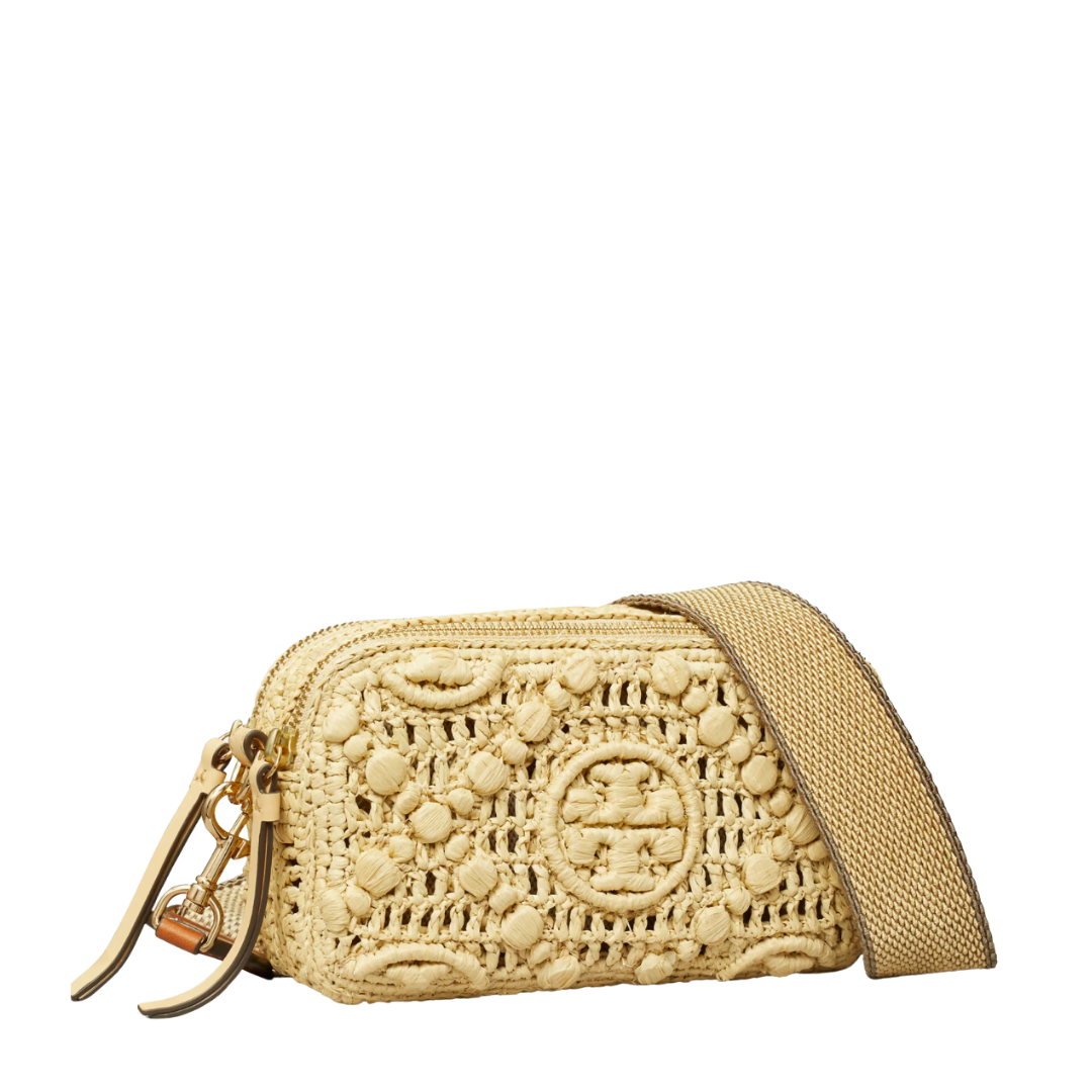 Tory Burch Mini Miller Raffia Crossbody