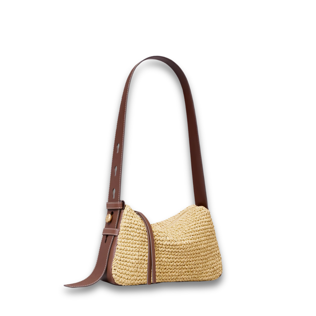 Tory Burch Small Romy Raffia Shoulder Bag