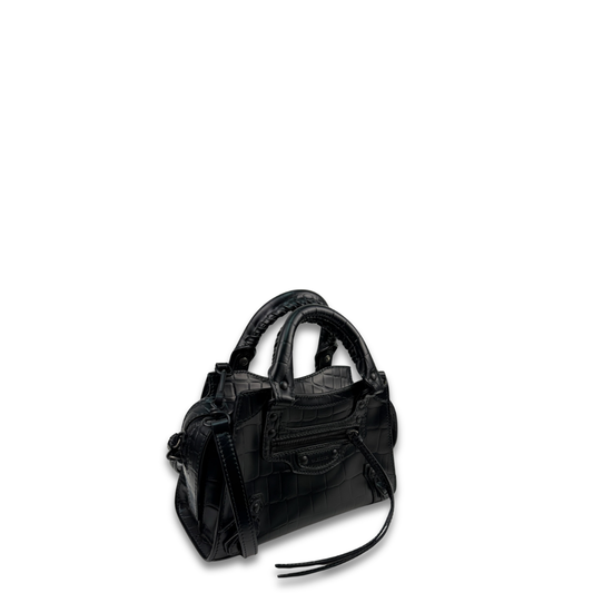 Balenciaga Matte Croc-Embossed Neo Classic City Bag