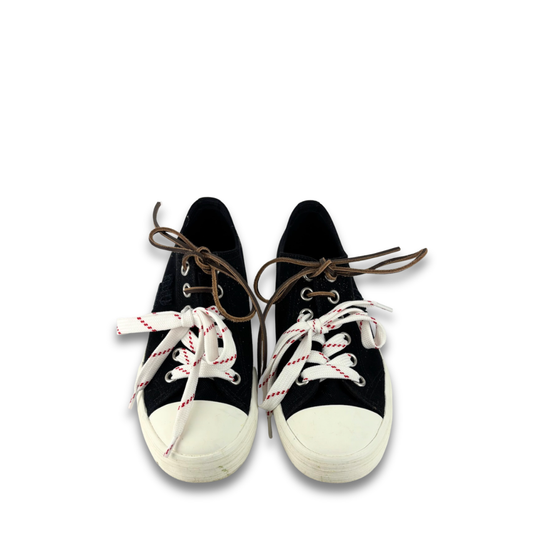 Miu Miu Mixed Lace Washed Denim Sneakers - Size 36.5