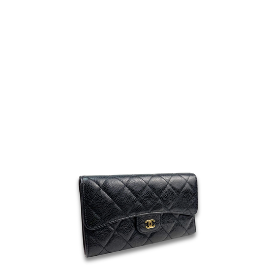 Chanel Classic Caviar Trifold Flap Wallet