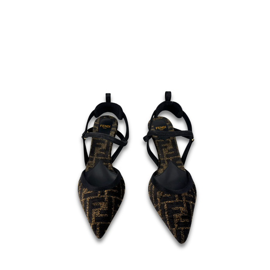 Fendi Velvet Zucca Slingbacks - Size 37