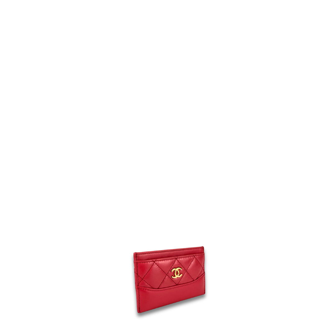 Chanel Pink Lambskin Classic Card Case