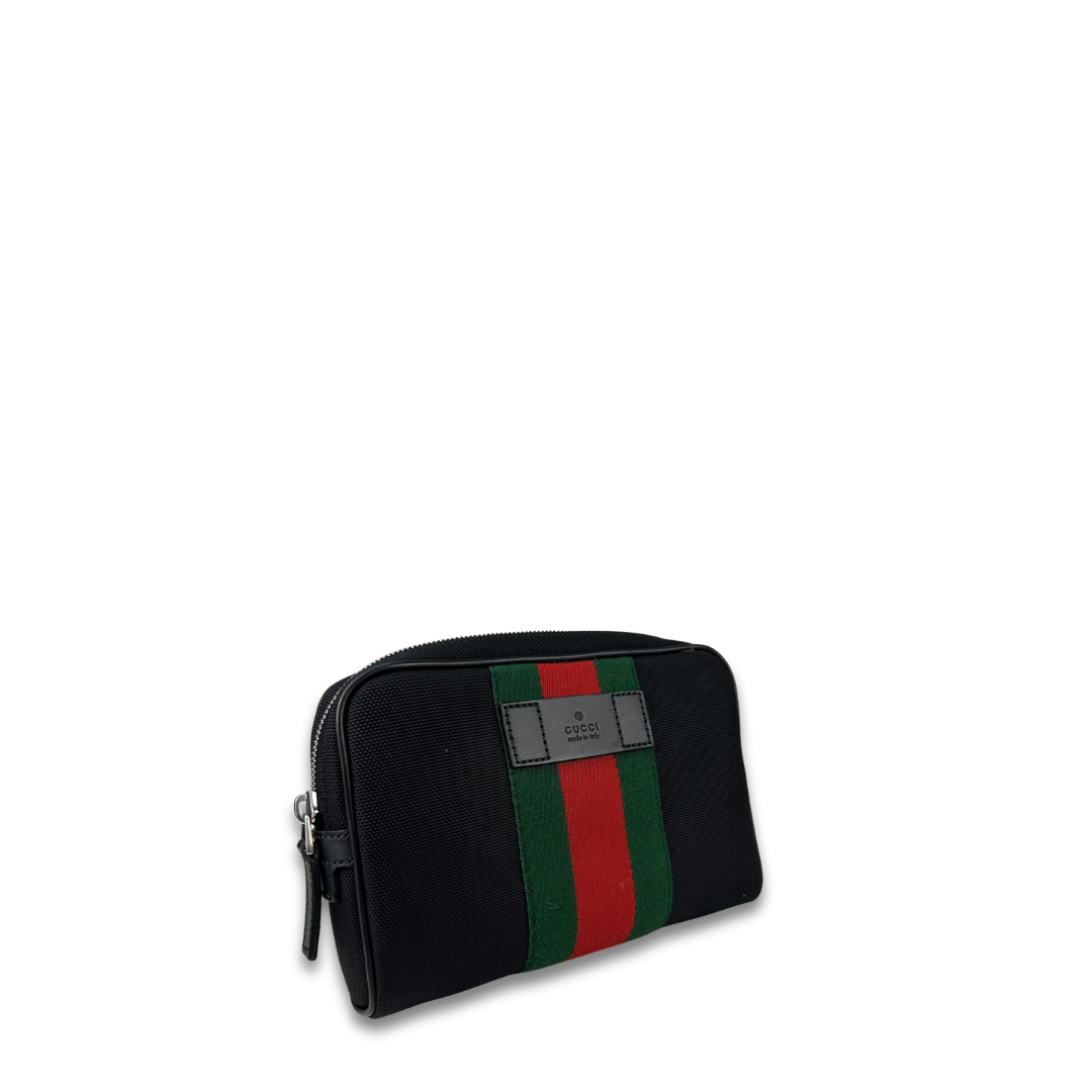 Gucci Black Techno Canvas Web Belt Bag