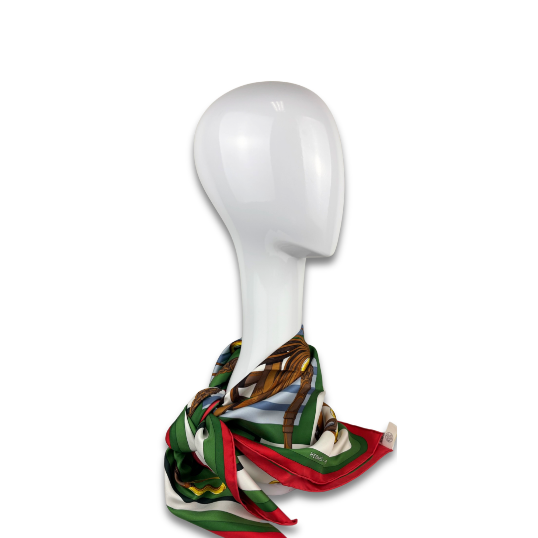 Hermès "Coaching" Silk Scarf 90
