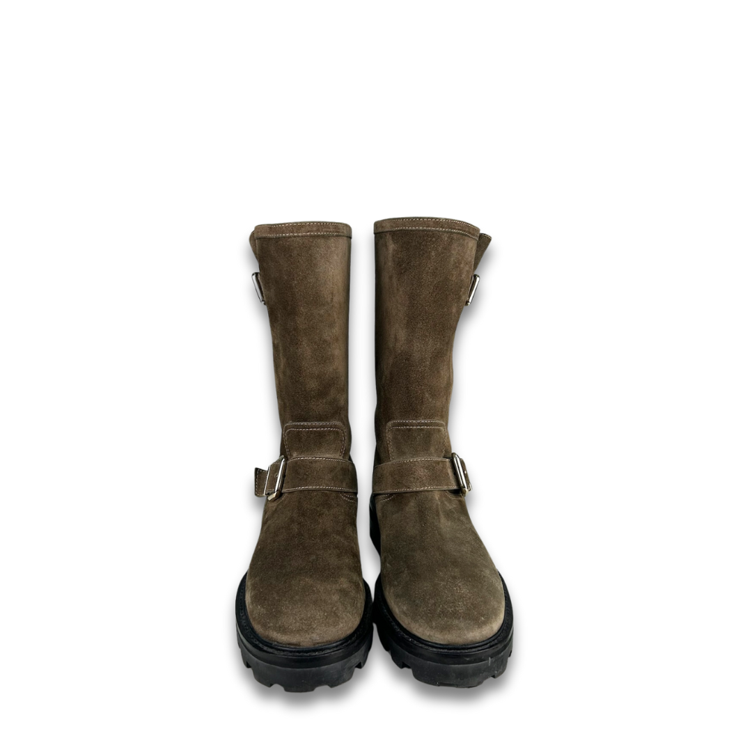 Jimmy Choo Suede Biker 2 Boots - Size 39
