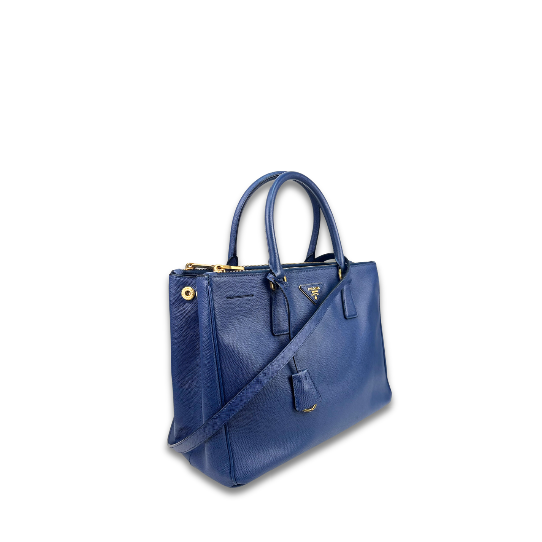 Prada Blue Medium Double Zip Galleria