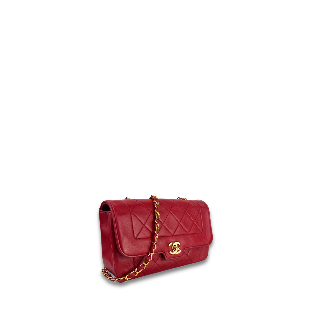 Chanel Red Mademoiselle Single Flap
