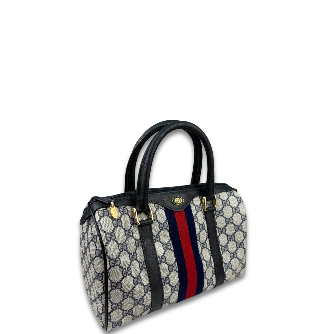 Gucci Navy Vintage Boston Bag