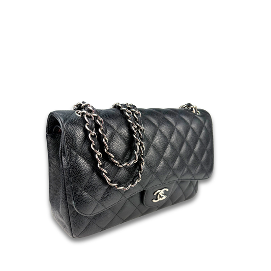 Chanel Black Caviar Classic Jumbo Double Flap
