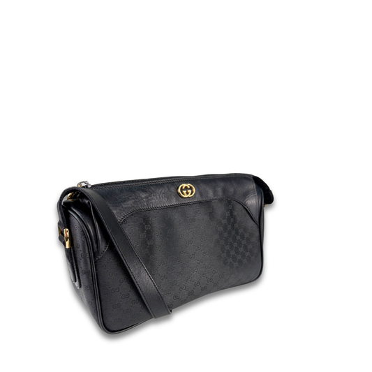 Gucci Vintage Black Zipper Crossbody