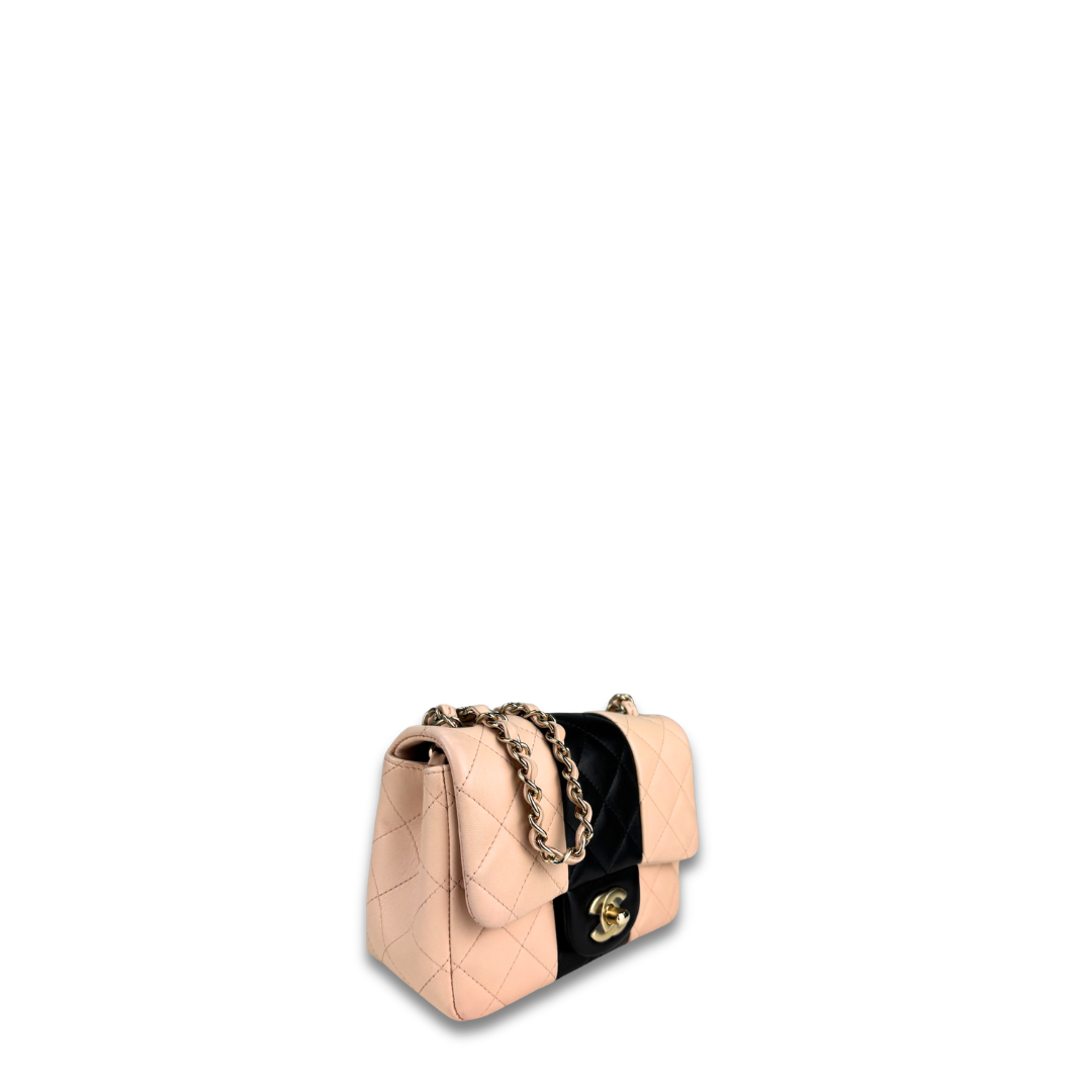Chanel Bicolor Stripe Mini Single Flap