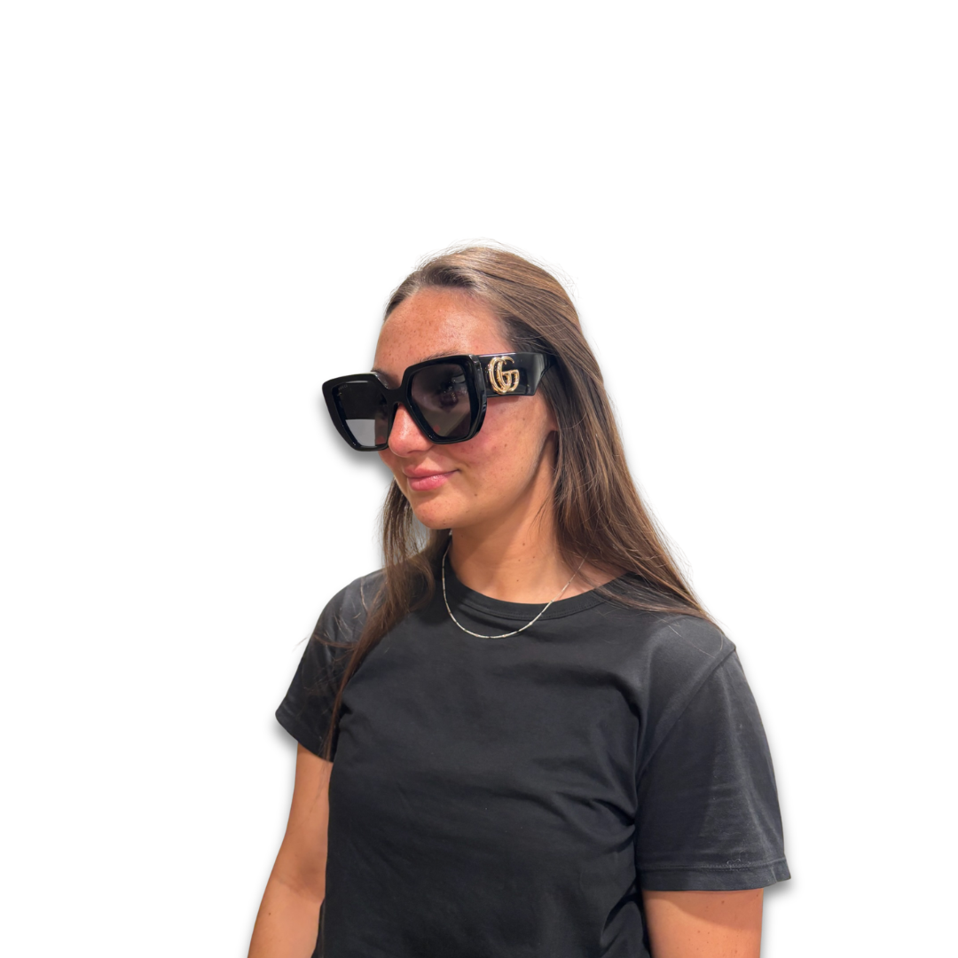 Gucci Black Geometric Sunglasses